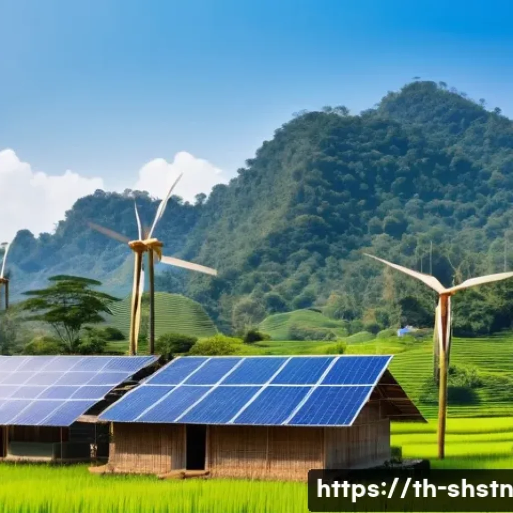 지속가능한 개발 사업의 성공 사례 - A vibrant small rural community in Northern Thailand featuring traditional wooden houses with solar ...